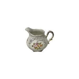 Vintage Bavaria Bone China Creamer Victorian Gold Trim Flowers Porcelain